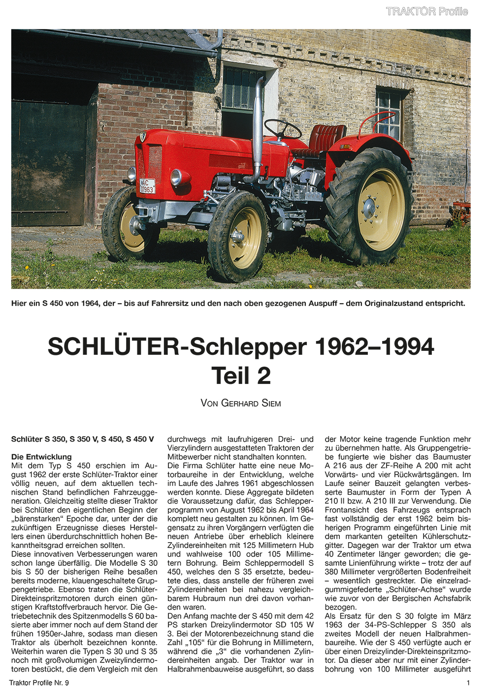 TRAKTOR PROFILE 09 SCHLÜTER TRAKTOREN 1962 - 1994 (TEIL 2)