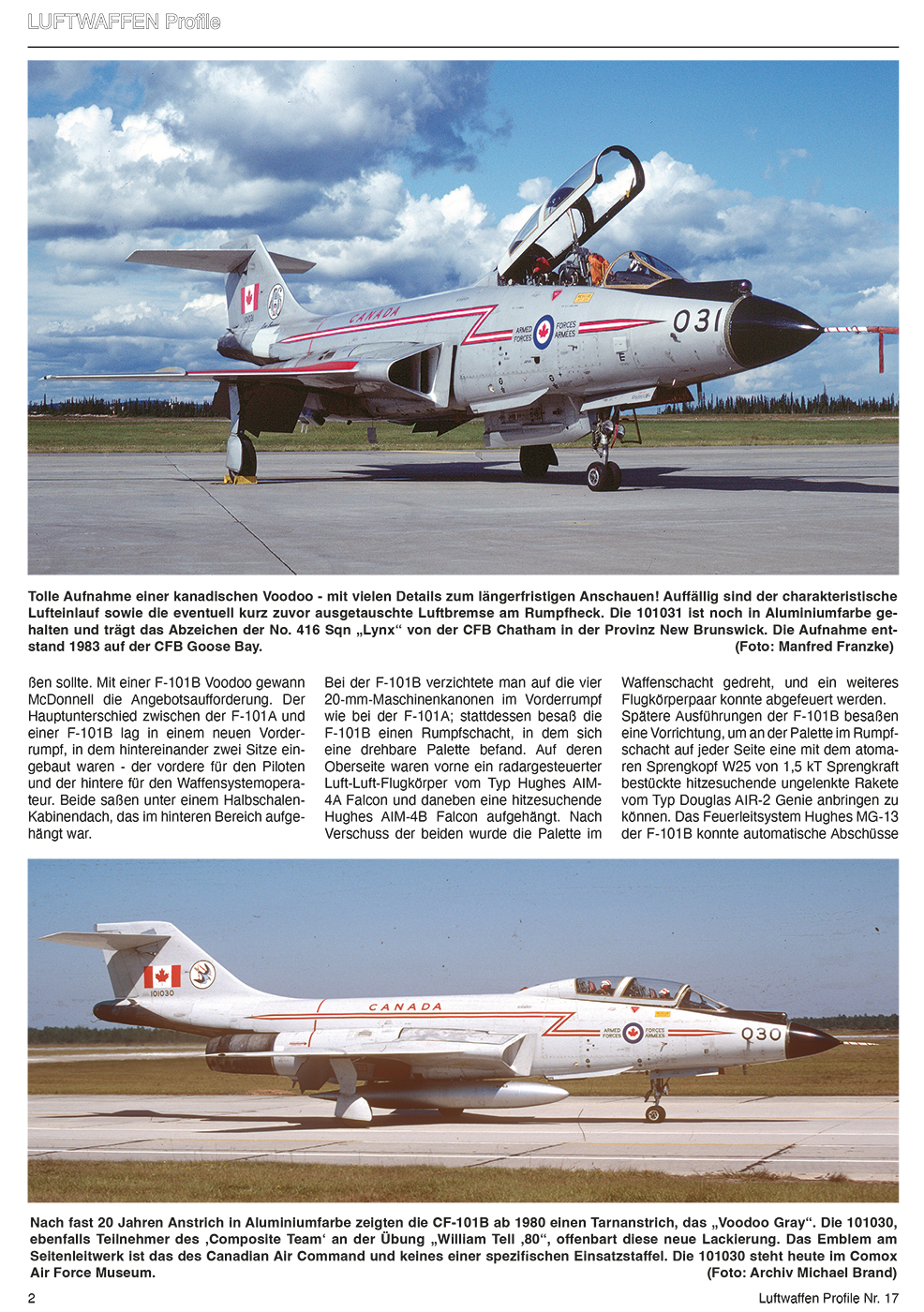 LUFTWAFFEN PROFILE 17 KANADISCHE LUFTWAFFE ROYAL CANADIAN AIR FORCE TEIL 2