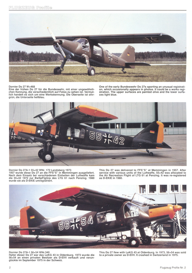 FLUGZEUG PROFILE 02 DORNIER DO 27 Dornier Do 27 Varianten