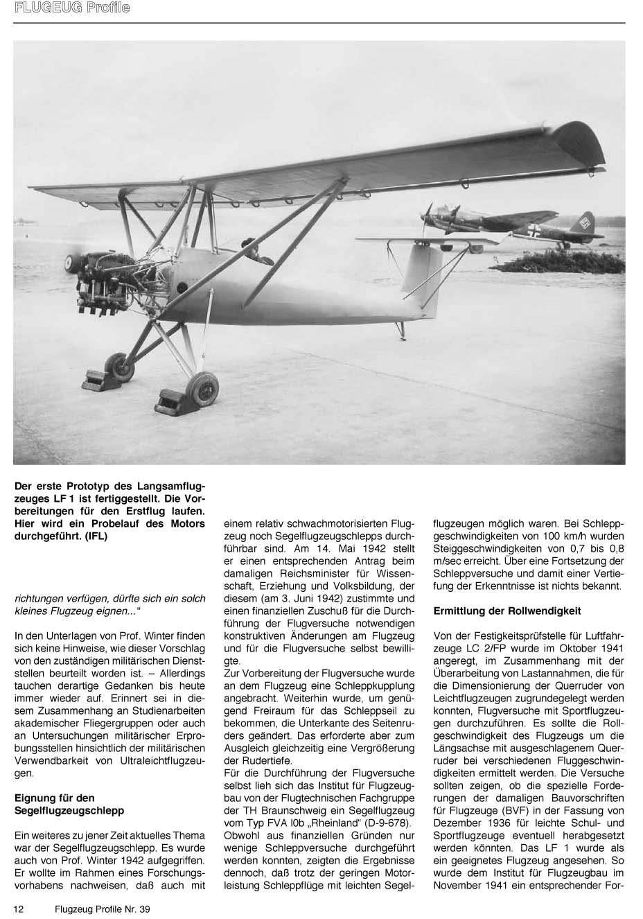 FLUGZEUG PROFILE 39 LF-1 "ZAUNKÖNIG" LF-1 "Zaunkönig"