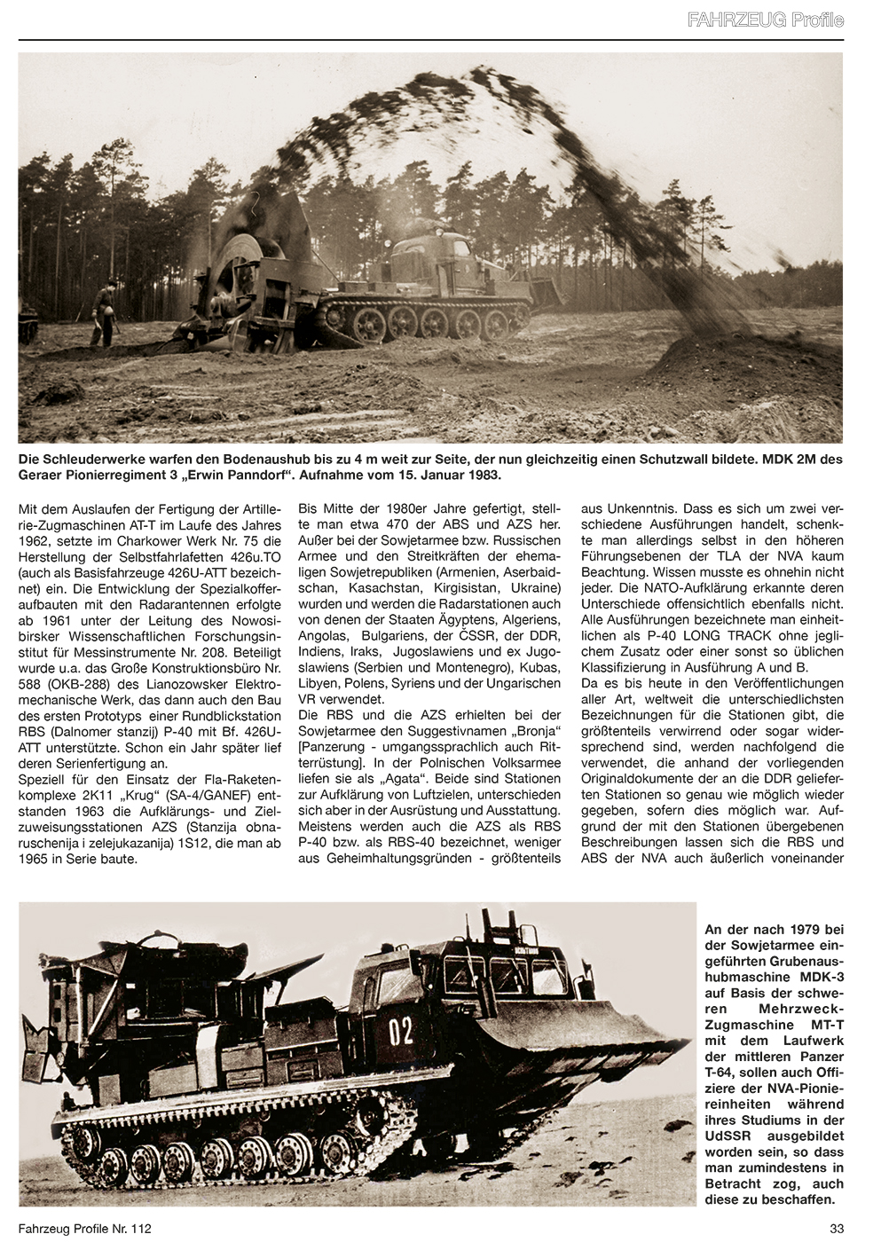 FAHRZEUG PROFILE 112 DIE SCHWEREN NVA-KETTENSCHLEPPER AT-T UND IHRE SPEZIALAUSFÜHRUNGEN