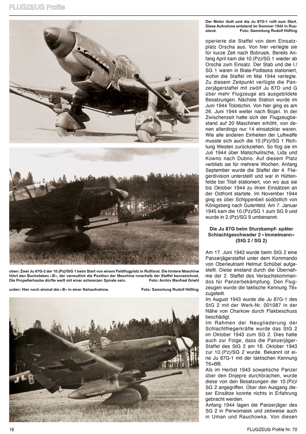 70. FLUGZEUG PROFILE 70 JUNKERS JU 87G "DER KANONENVOGEL"