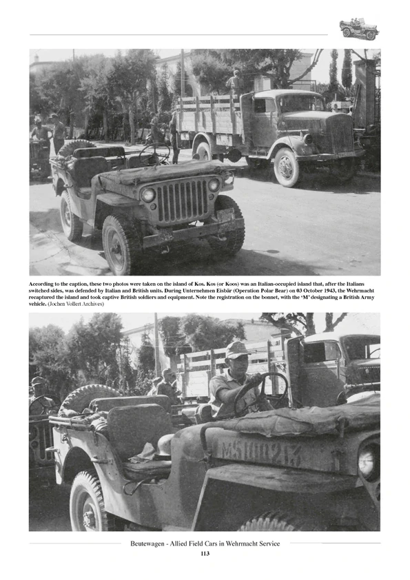 BEUTEWAGEN - Allied Field Cars in Wehrmacht Service