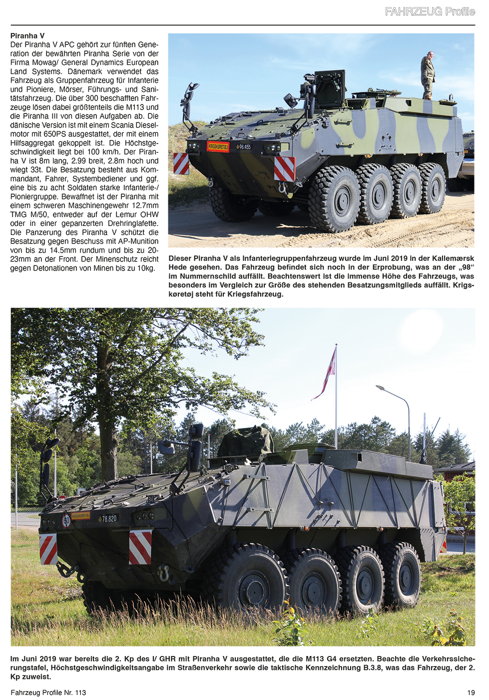 FAHRZEUG PROFILE 113 GEFECHTSFAHRZEUGE DER DÄNISCHEN ARMEE VON 2010 BIS HEUTE