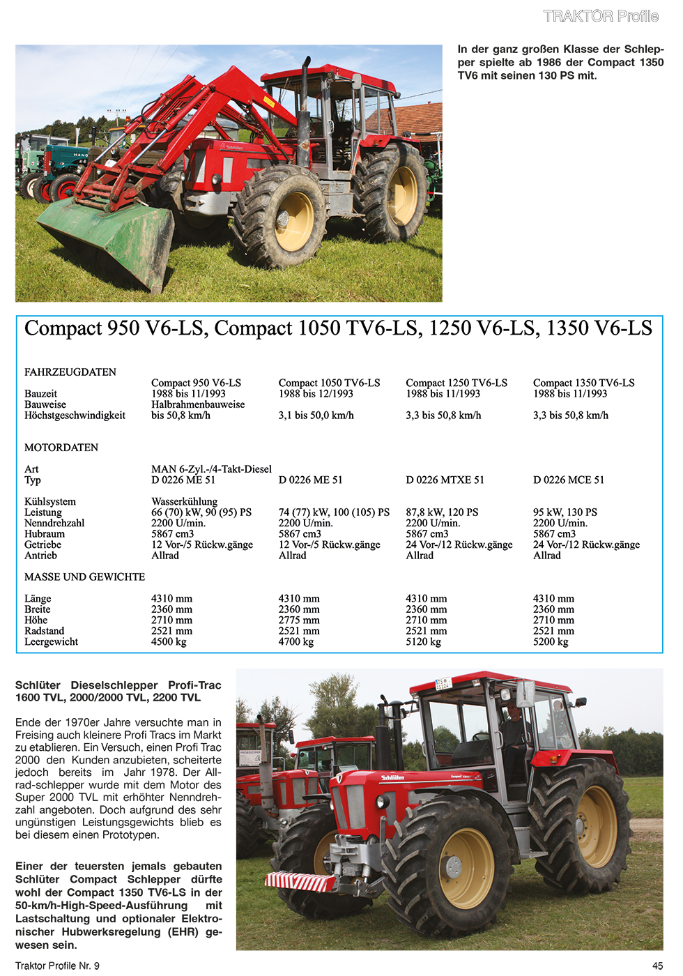 TRAKTOR PROFILE 09 SCHLÜTER TRAKTOREN 1962 - 1994 (TEIL 2)