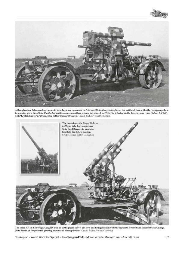 Tankograd 1015 Kraftwagen-Flak German ‘K-Flak’ Vehicle-Mounted and Trailer-Mounted Anti-Aircraft Gun