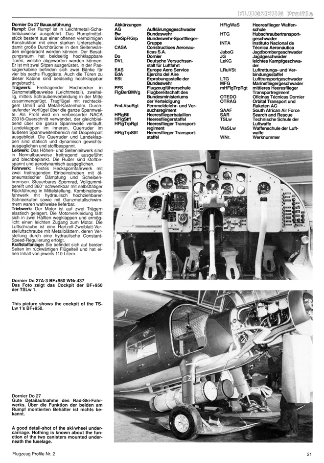FLUGZEUG PROFILE 02 DORNIER DO 27 Dornier Do 27 Varianten